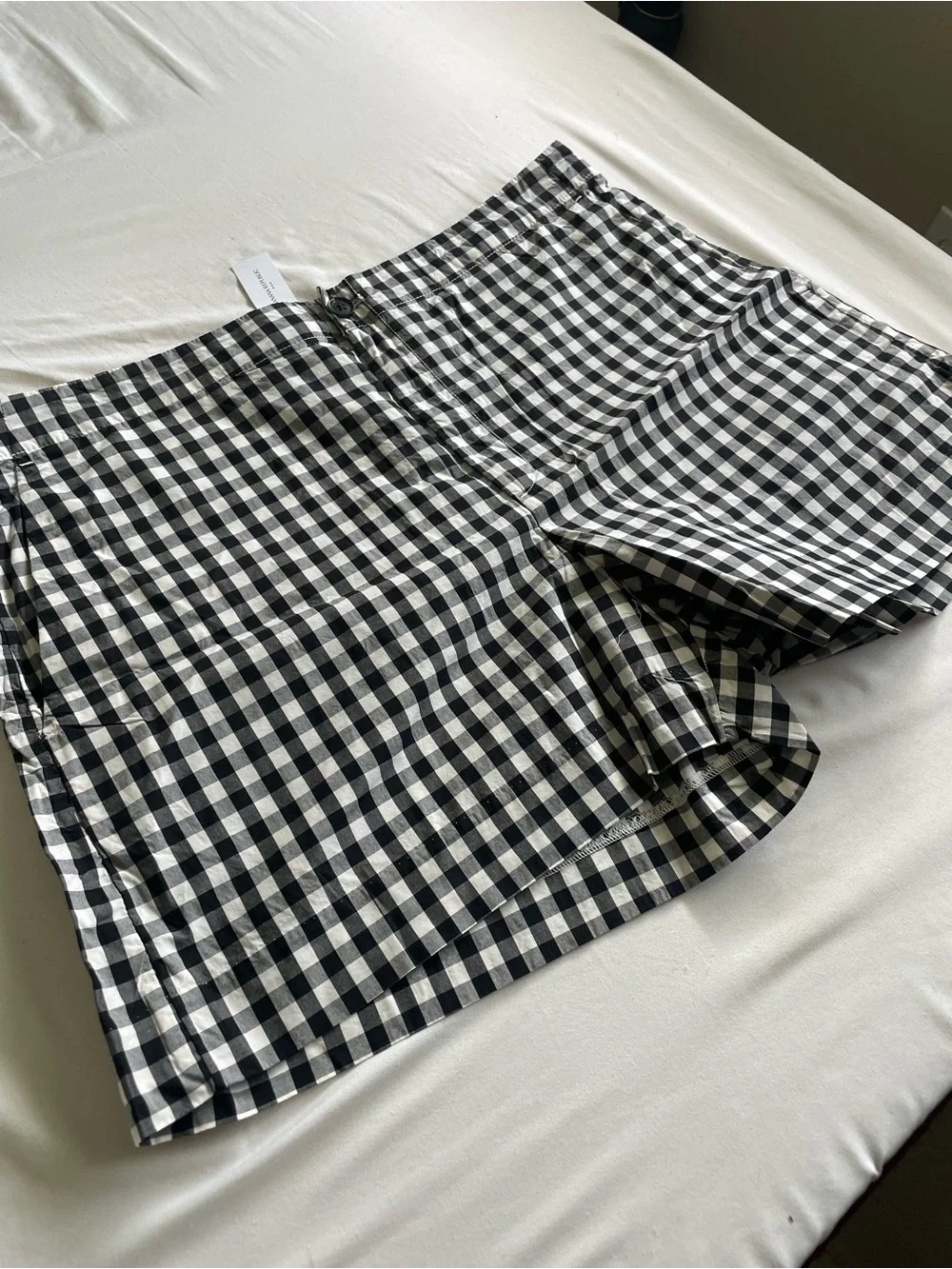 Banana Republic Black & White Gingham Flat Front Shorts